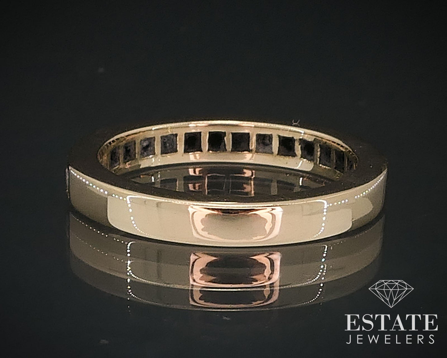 14k Yellow Gold Natural .34ctw Diamond Ladies Wedding Band Ring 3.3g i17644