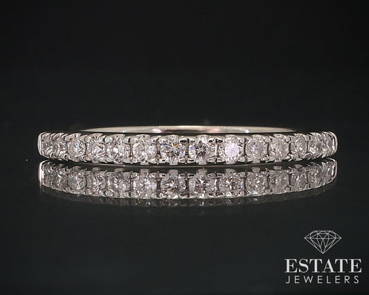 14k White Gold 1.8mm Natural .11ctw Diamond Ladies Wedding Band 1.3g i17649