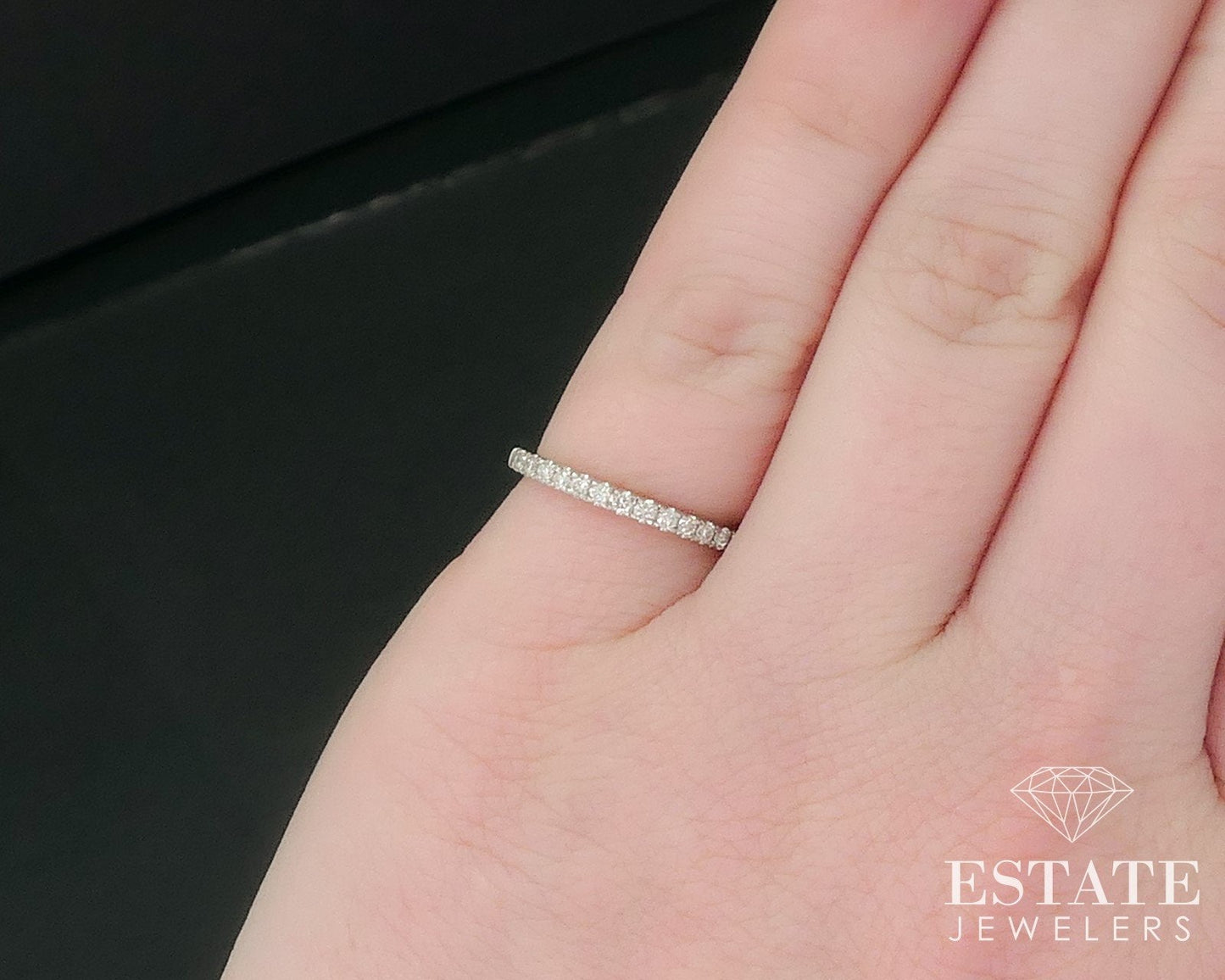 14k White Gold 1.8mm Natural .11ctw Diamond Ladies Wedding Band 1.3g i17649
