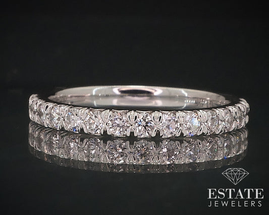 14k White Gold 2.2mm Natural .47ctw Diamond Ladies Wedding Band 2.3g i17650