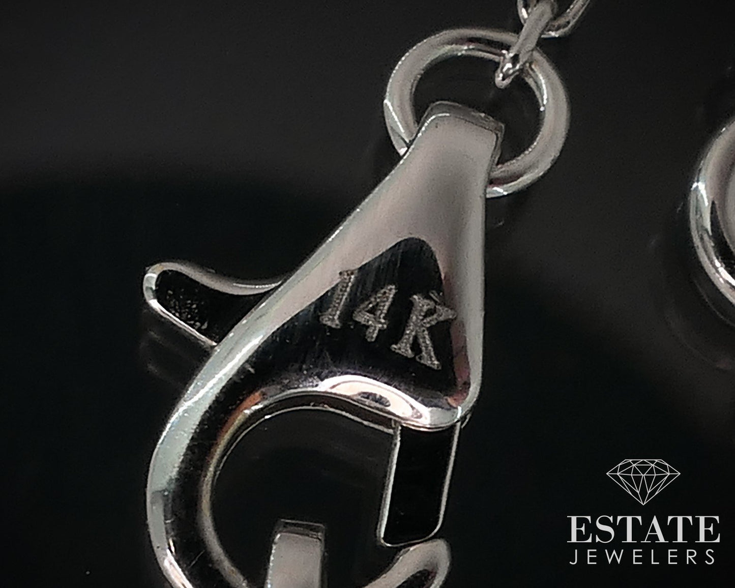 14k White Gold Natural .27ctw Diamond Station Link Bracelet 1.7g 7"L p74783