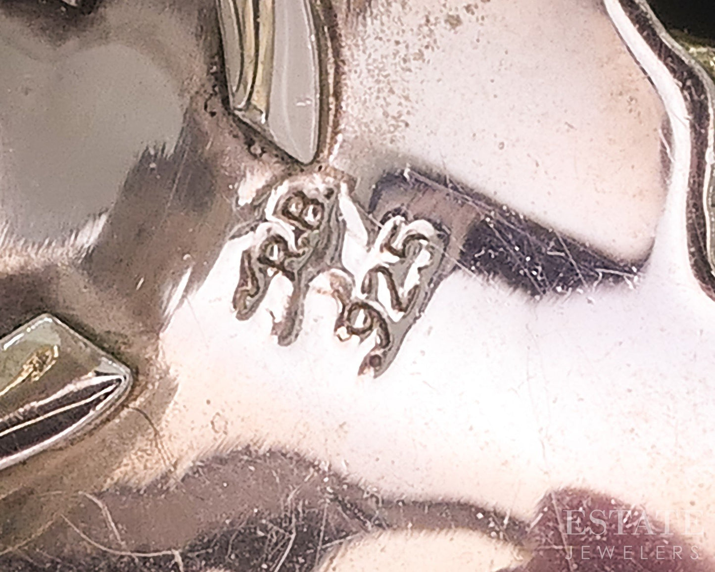 Vintage Sterling Natural Multi Gem Navajo Running Bear Ladies Ring 9g i17917