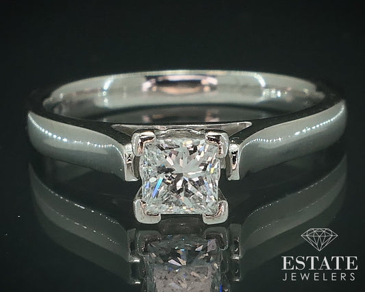 Platinum Princess Natural .47ct Diamond Solitaire Engagement Ring 5.6g i17904
