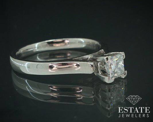 Platinum Princess Natural .47ct Diamond Solitaire Engagement Ring 5.6g i17904