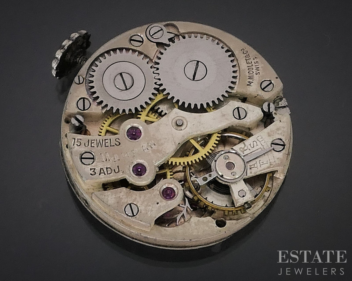 Antique Victorian Sterling Silver Engraved Mauran Watch Pendant 12.4g i18026