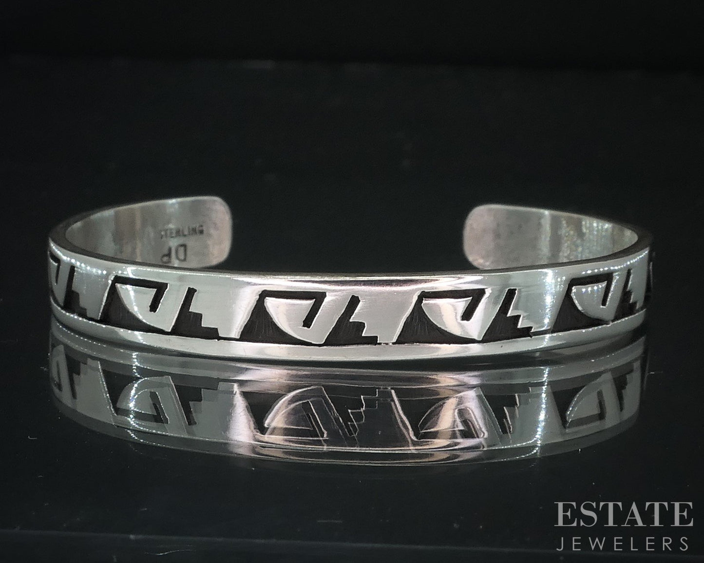 Vintage Sterling Navajo Overlay Don Platero Ladies Cuff Bracelet 14g i18022