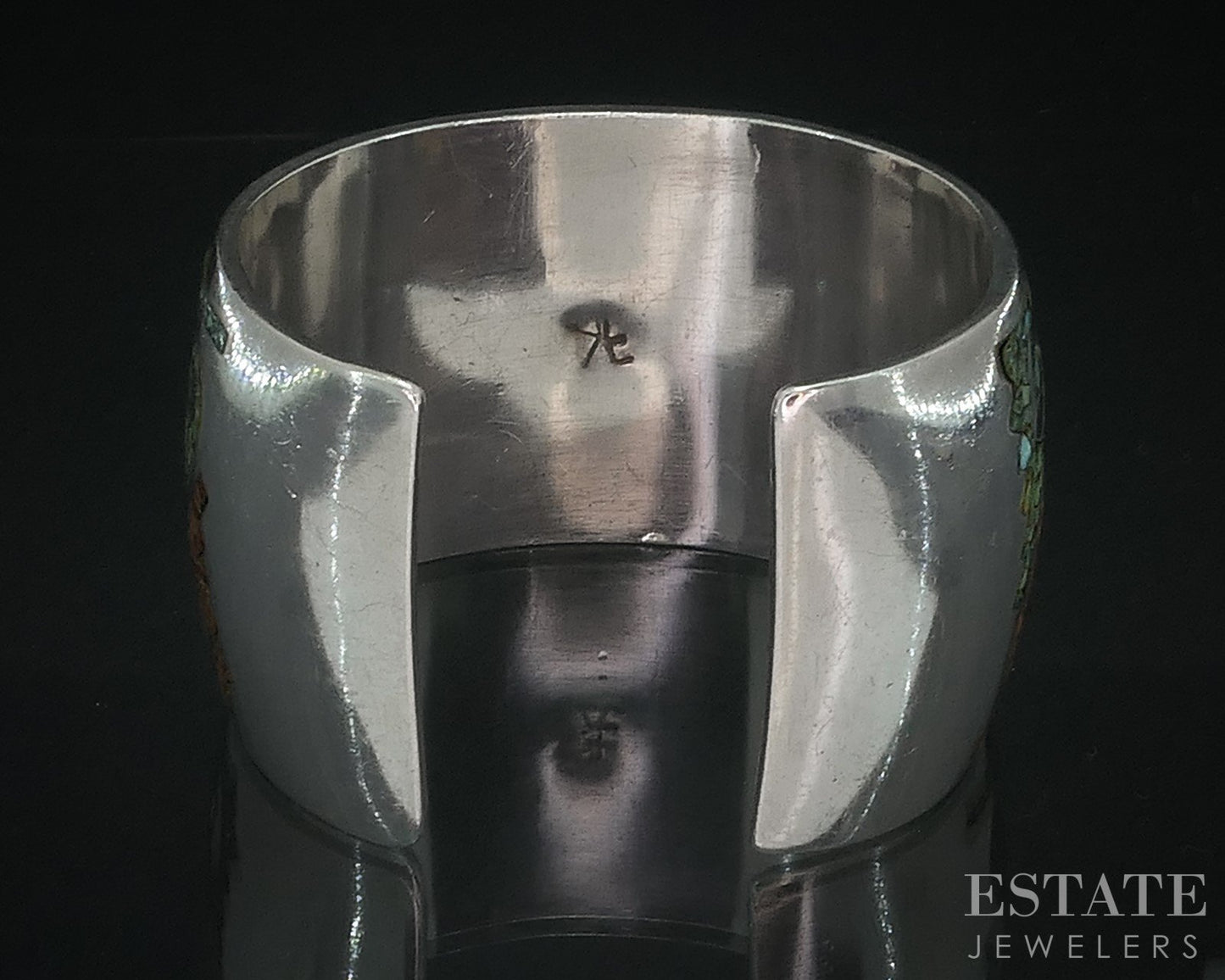 Sterling Turquoise & Coral Navajo Emerson Kinzel Cuff Bracelet 97g i18020