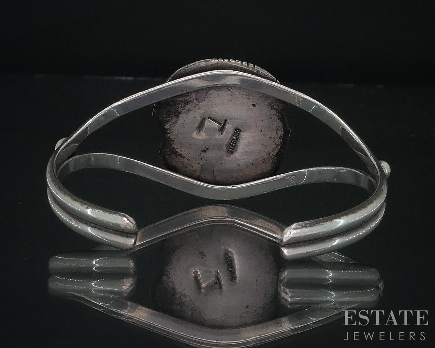 Vintage Sterling Navajo Natural Turquoise Tia Long Cuff Bracelet 22.8g i18010