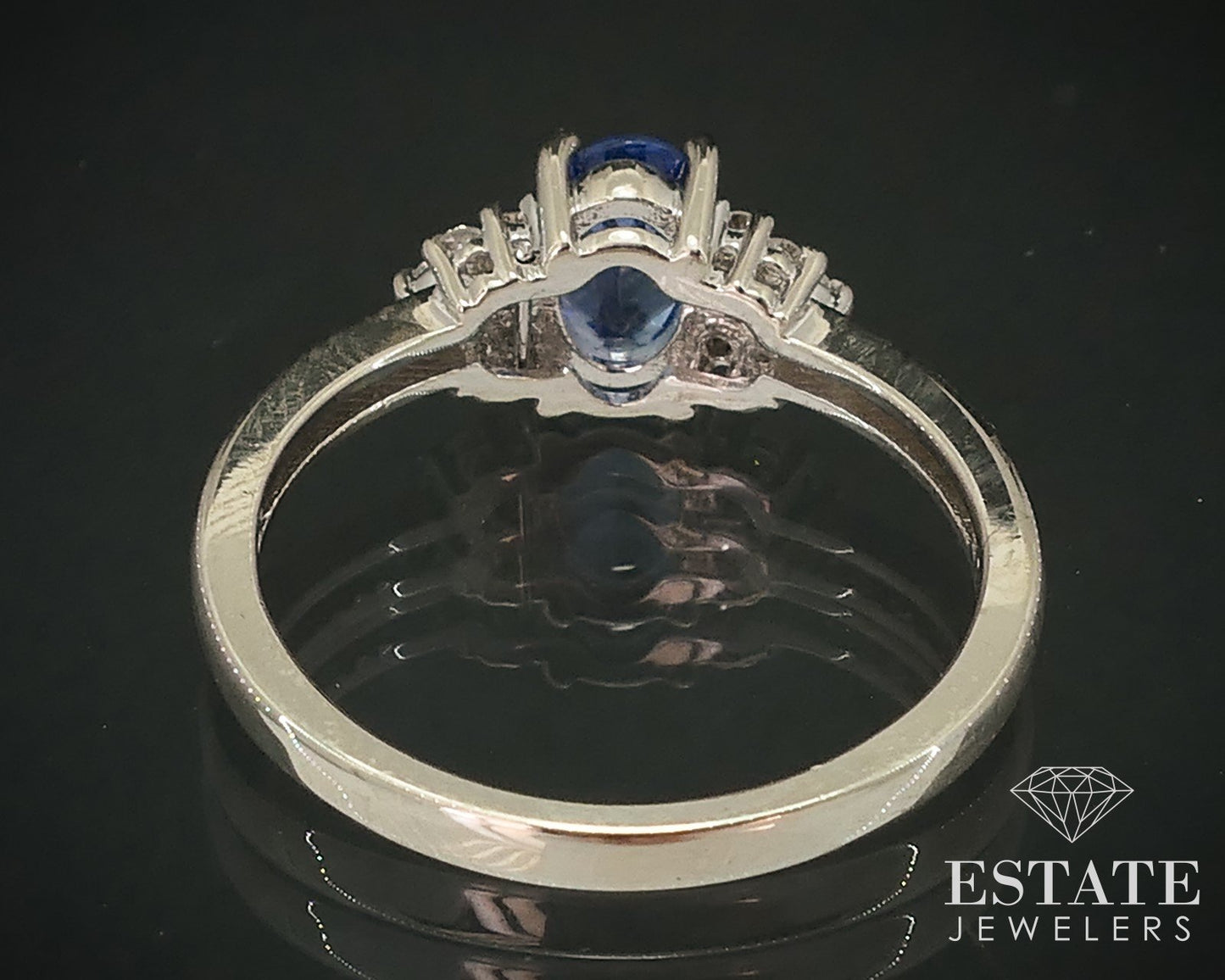 14k White Gold Oval Natural Tanzanite & Diamond Ladies Ring 2.8g i17950b