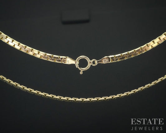 14k Yellow Gold 2.4mm Flat Serpentine Chain Necklace 12.4g 24"L i18100b