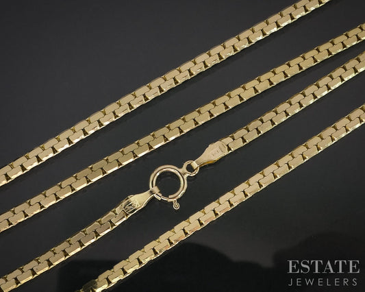 14k Yellow Gold 2.4mm Flat Serpentine Chain Necklace 12.4g 24"L i18100b