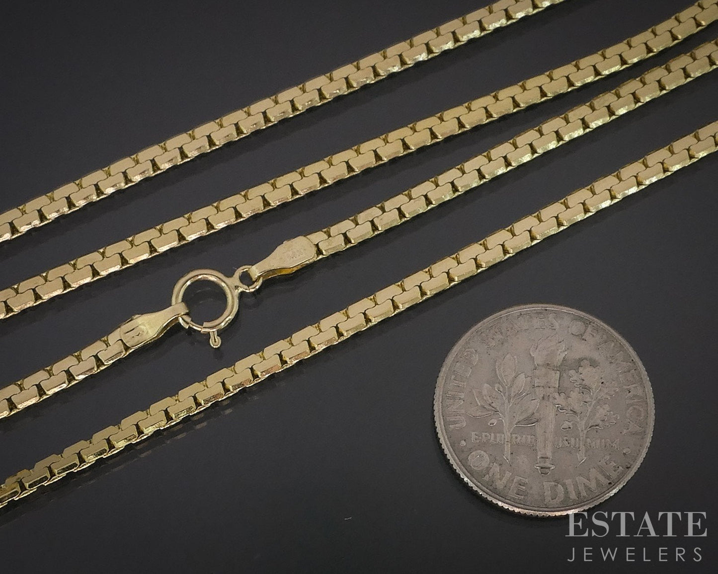 14k Yellow Gold 2.4mm Flat Serpentine Chain Necklace 12.4g 24"L i18100b