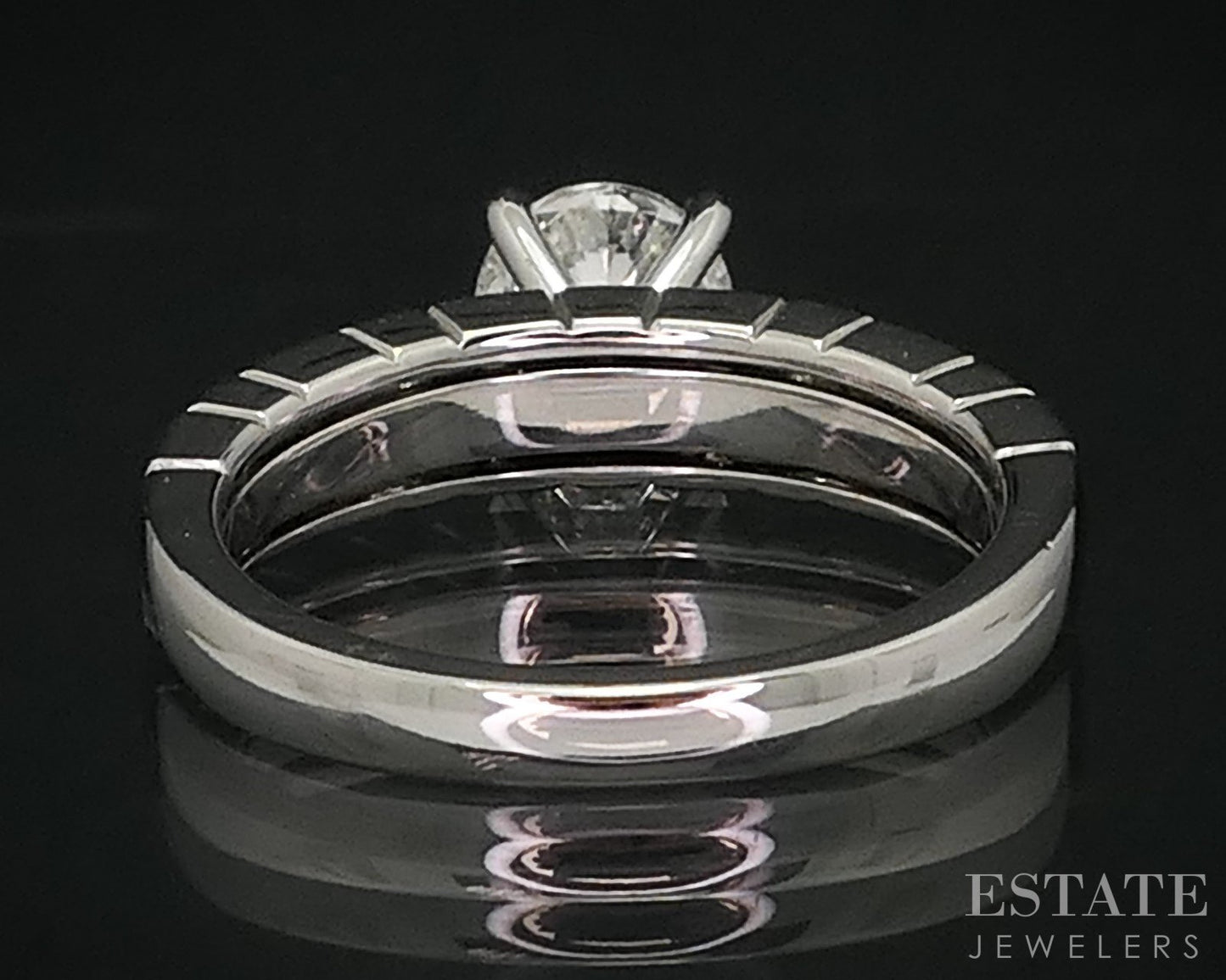 14k White Gold Round Natural 1.14ctw Diamond Engagement Ring 4.4g p58335
