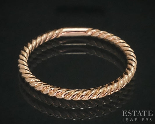 14k Rose Gold Gabriel & Co. Twisted Ladies Wedding Band 1.4g i15569