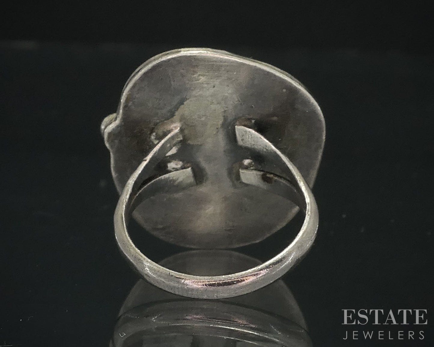 Vintage Sterling Prince Trading Co. Natural Turquoise Navajo Ring 8.9g i18167