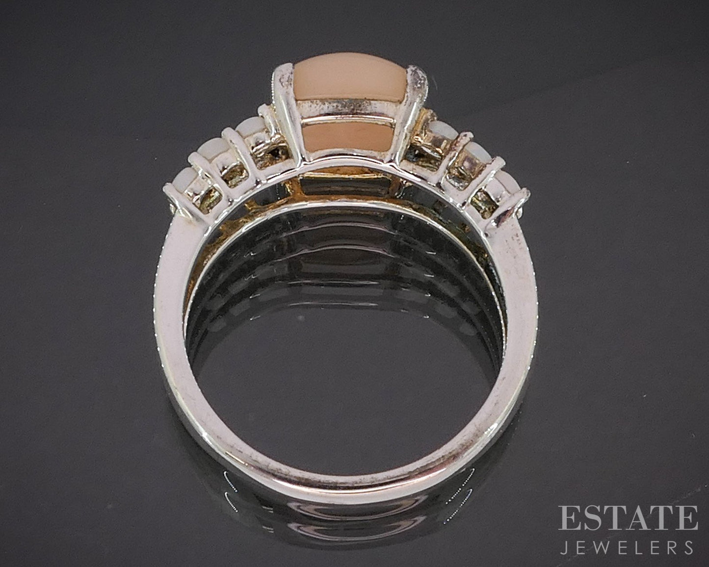 Sterling Silver Natural Pink & Opal Ladies Ring 4.5g p18991