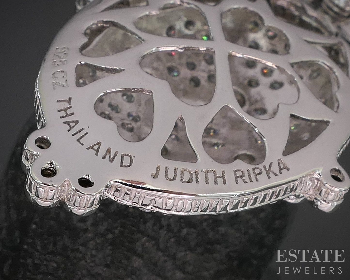 Sterling Silver Judith Ripka CZ Oval Cluster Ladies Pendant 8.3g i20459