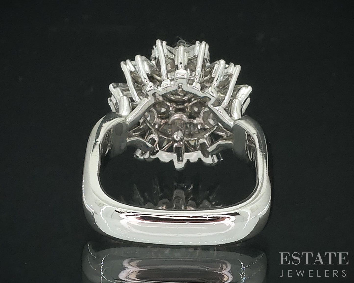 Platinum Round Natural 2.28ctw Diamond Large Cocktail Ladies Ring 19.2g i18120