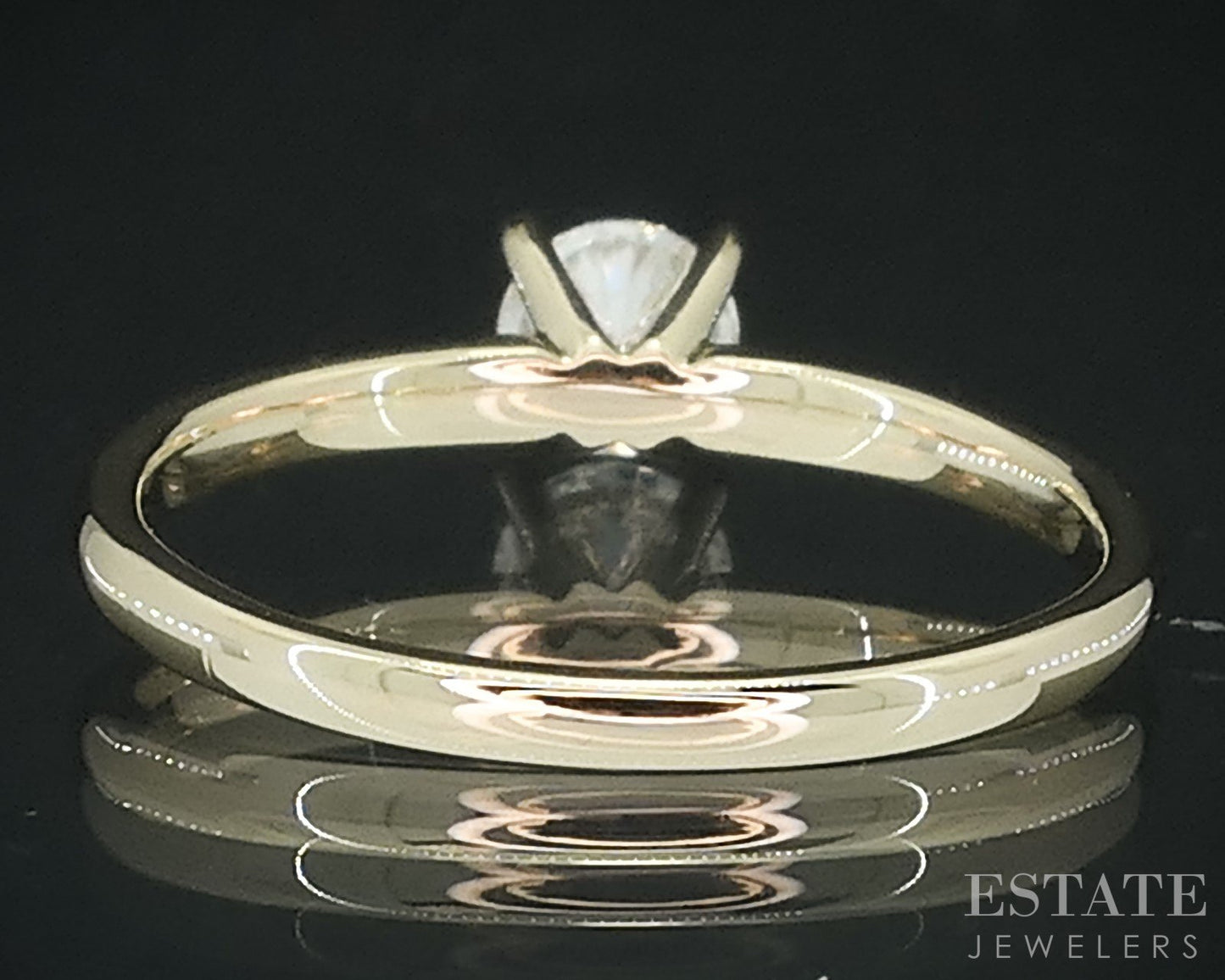 10k Yellow Gold Round Natural .40ct Diamond Solitaire Engagement Ring 2g i18118