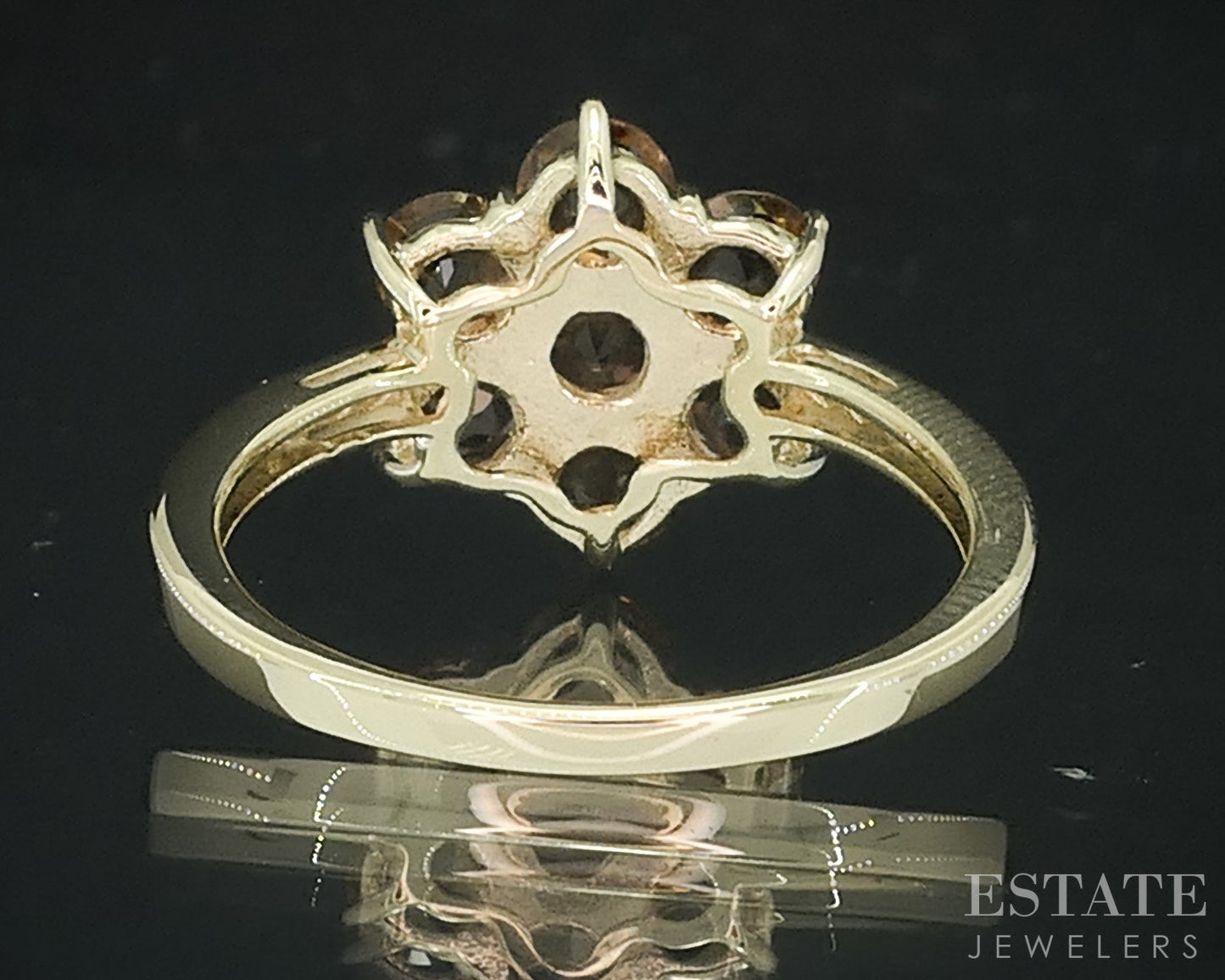 10k Yellow Gold Natural Mystic Topaz & Diamond Cluster Ladies Ring 2.4g i18111