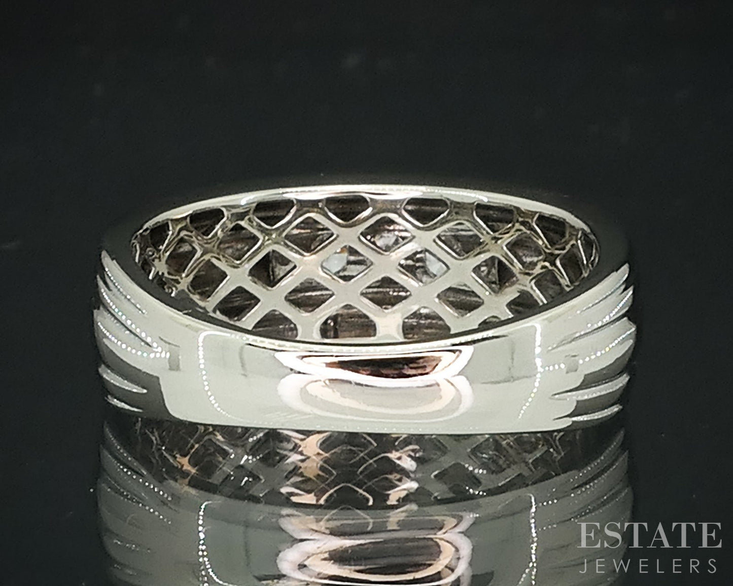 Vintage 10k Rose & White Gold Natural Diamond Mens Wedding Band 5.3g i18105