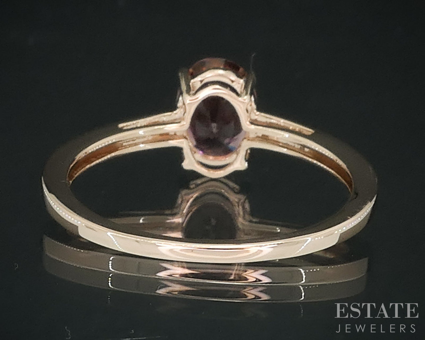 10k Rose Gold Oval Natural Pink Tourmaline Solitaire Ladies Ring 2.2g i18102