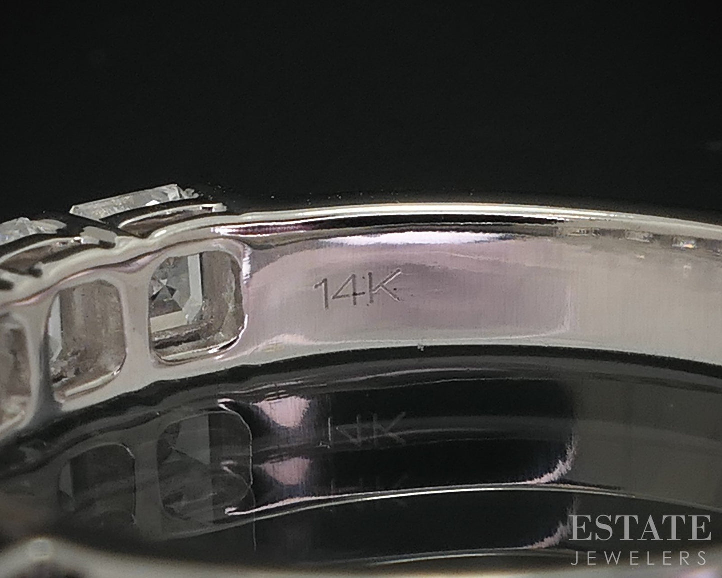 14k White Gold Asscher Lab Created 1.32ctw Diamond Ladies Wedding Band 2g p65223