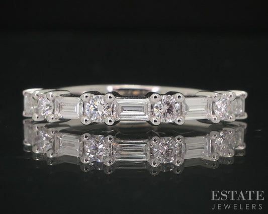 14k White Gold Lab Created .50ctw Diamond Ladies Wedding Band 2.1g i16043