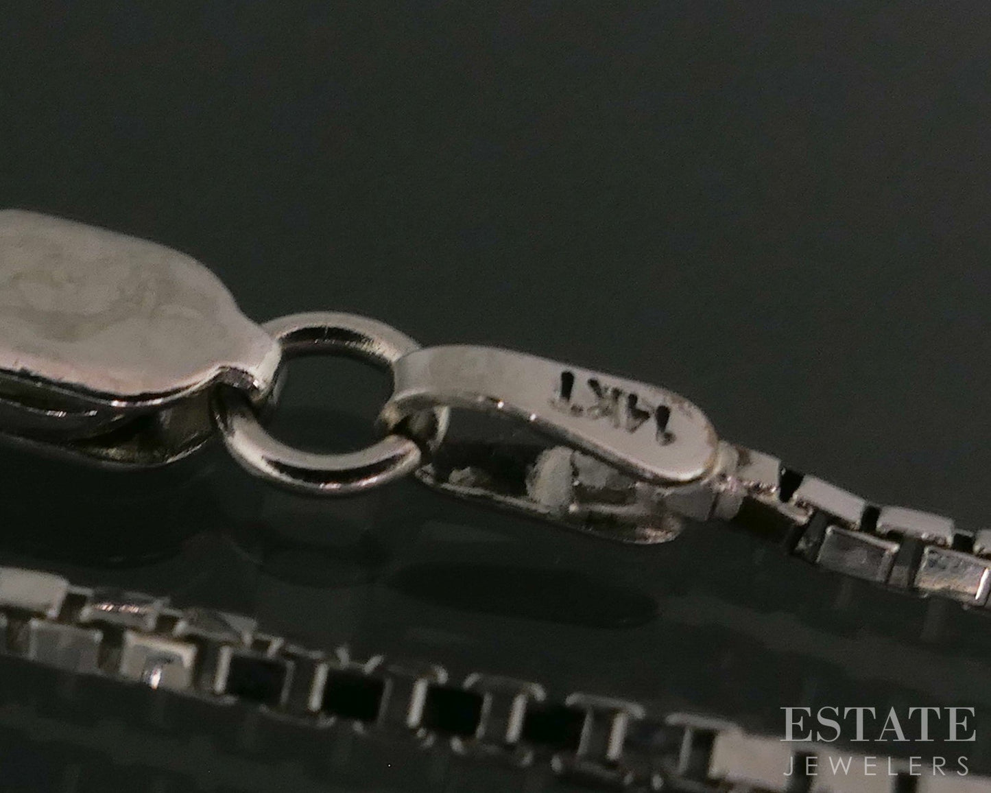 14k White Gold 1mm Box Chain Link Ladies Necklace 4.1g 20"L i18147