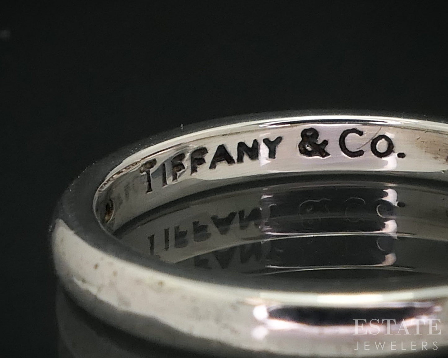 Sterling Elsa Peretti Tiffany & Co. Diamond Ladies Stack Band Ring 1.8g i18146