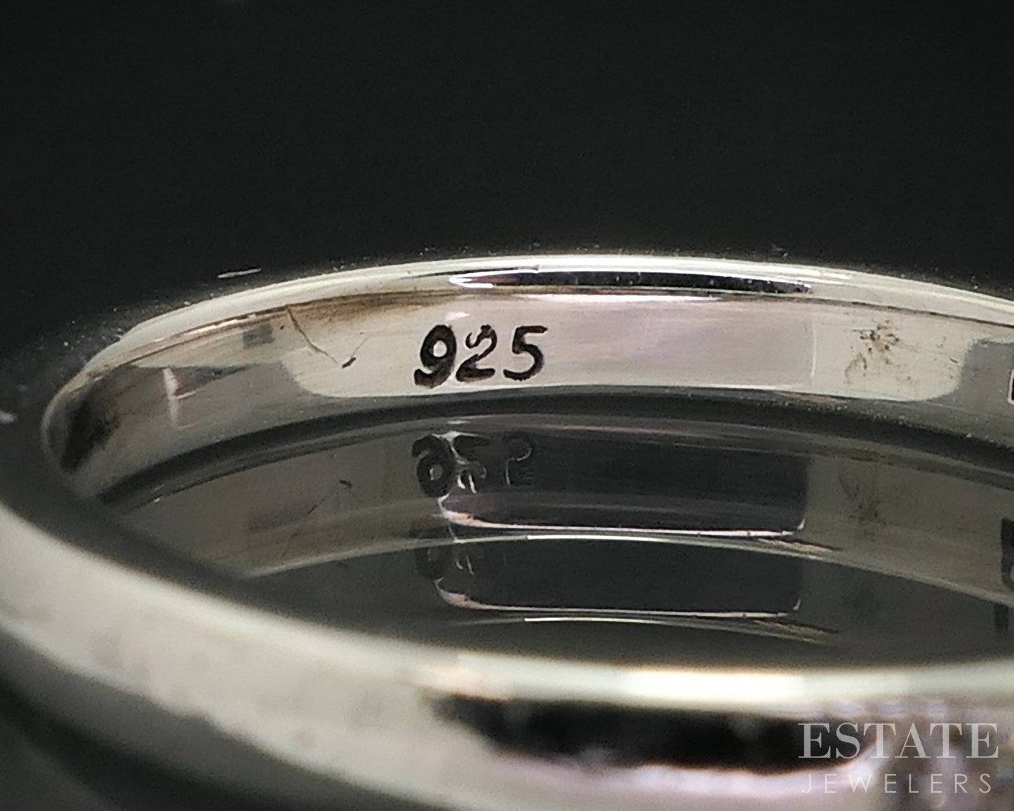 Sterling Elsa Peretti Tiffany & Co. Diamond Ladies Stack Band Ring 1.8g i18146