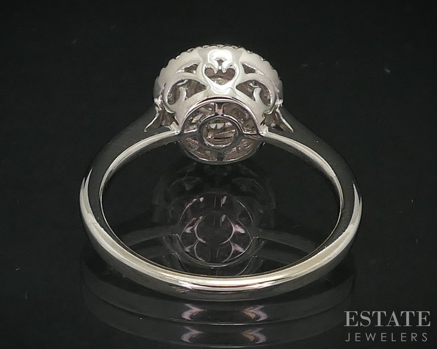 14k White Gold Round Natural .50ctw Diamond Cluster Engagement Ring 3.5g i18131