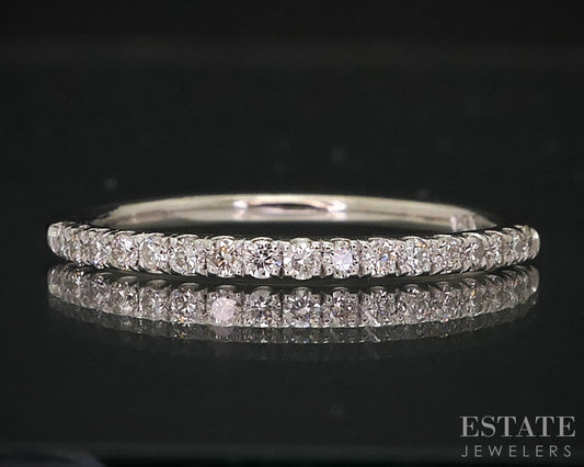 14k White Gold Natural .20ctw Diamond Ladies Wedding Band 1.4g i18135