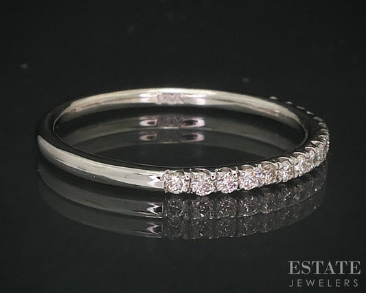 14k White Gold Natural .20ctw Diamond Ladies Wedding Band 1.4g i18135