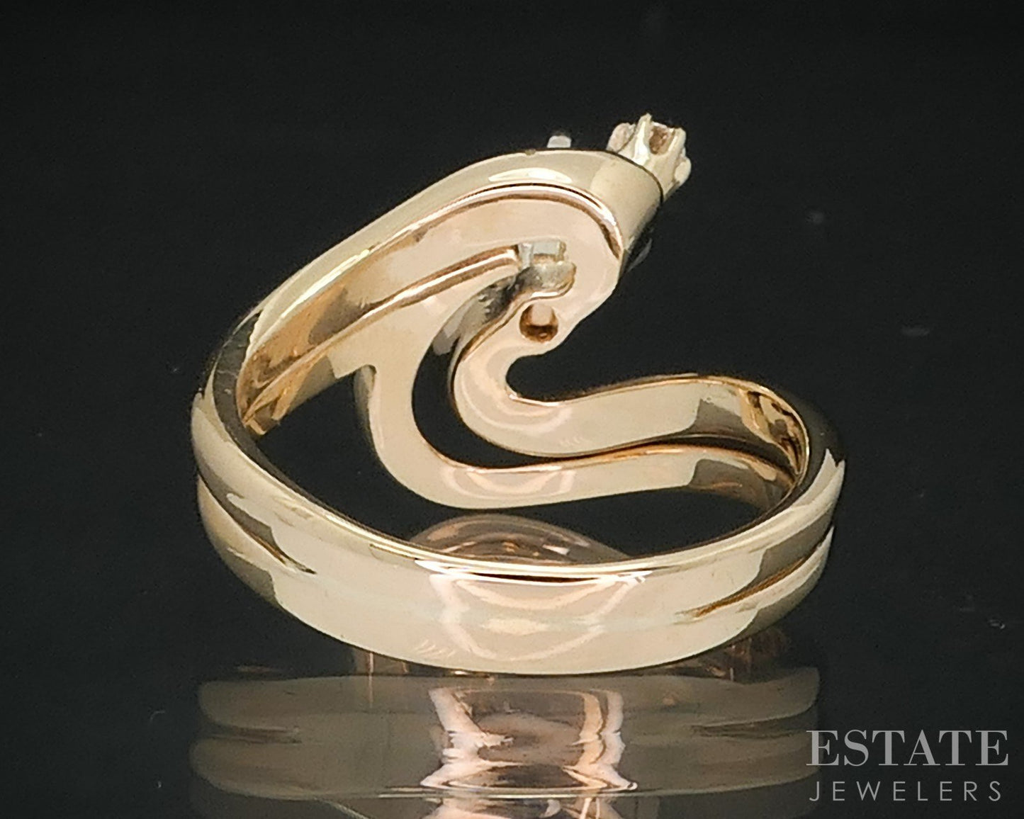 14k Yellow Gold Round Natural .56ctw Diamond Ladies Wedding Set 5.4g i18126