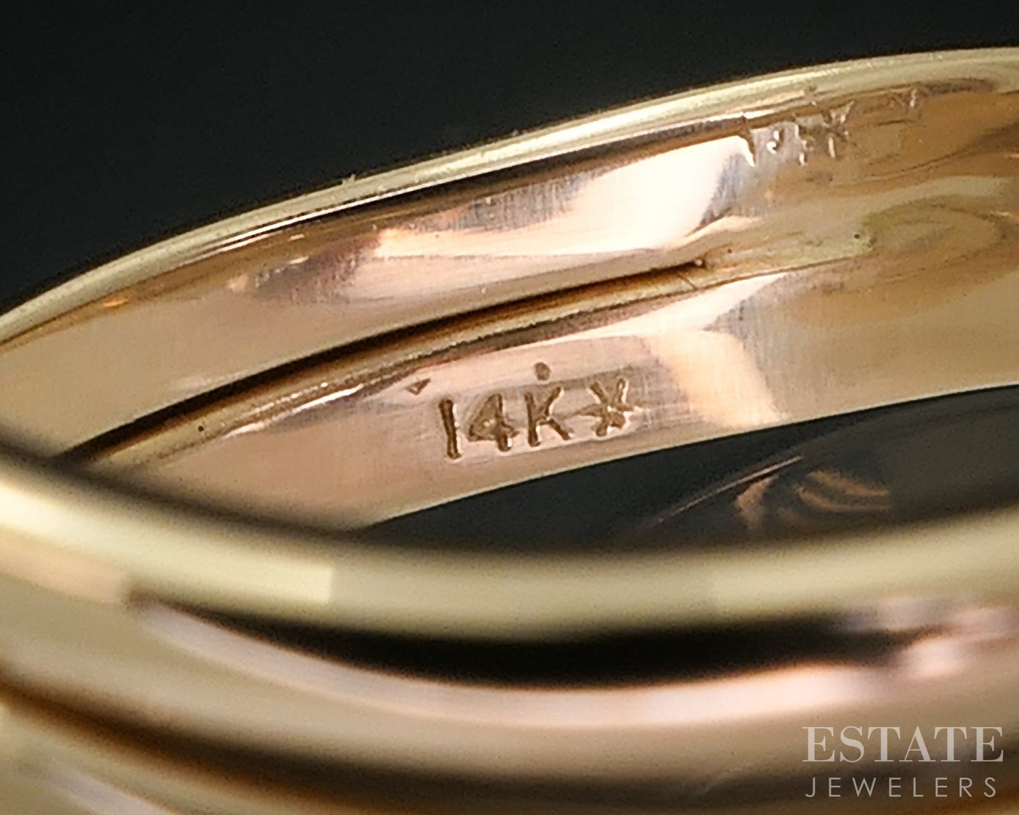 14k Yellow Gold Round Natural .56ctw Diamond Ladies Wedding Set 5.4g i18126