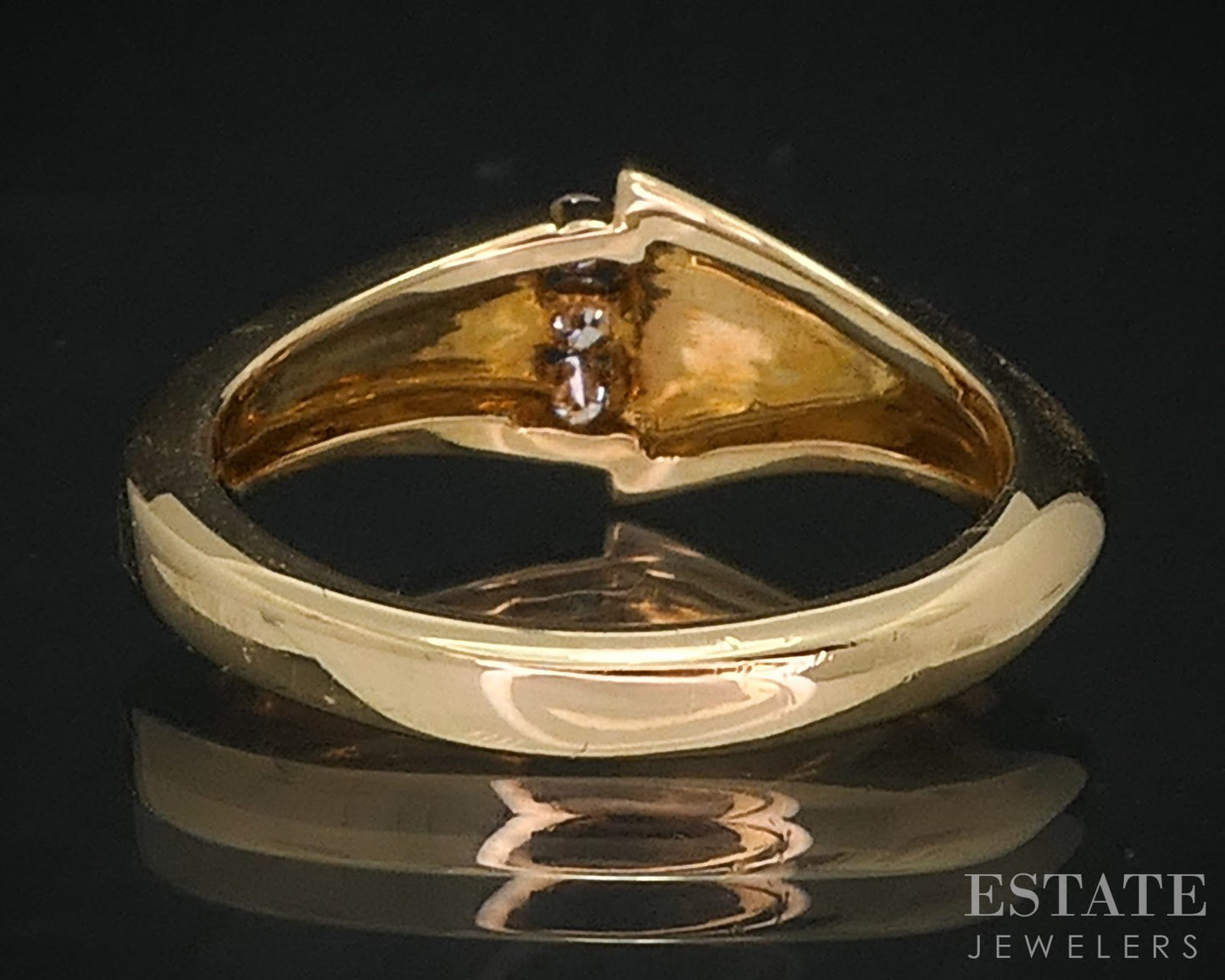 18k Yellow Gold Bernard K. Passman Natural Black Coral & Diamond Ring 4g i18211