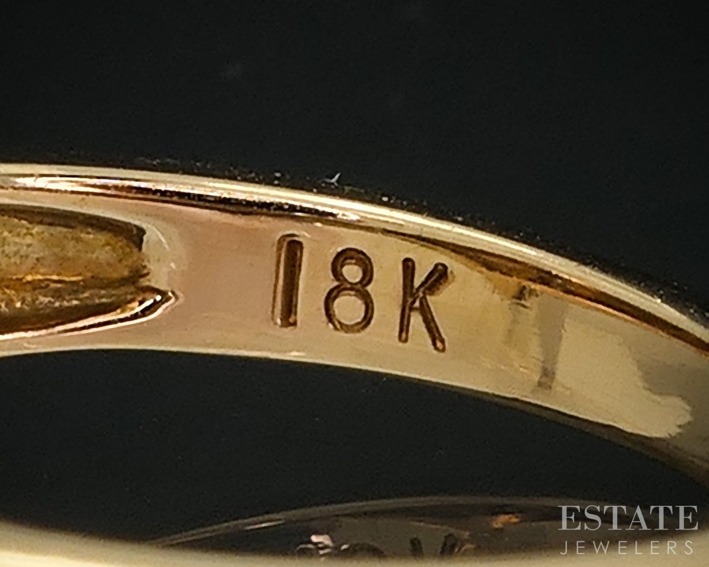 18k Yellow Gold Bernard K. Passman Natural Black Coral & Diamond Ring 4g i18211