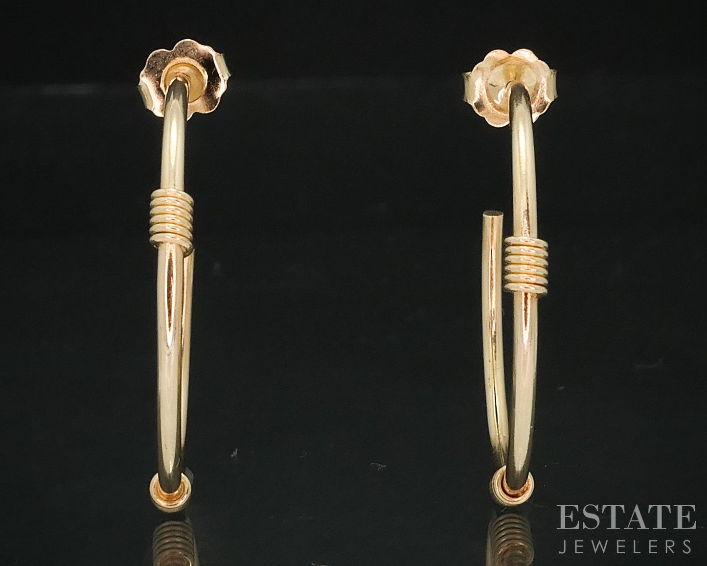 14k Yellow Gold 2mm Smooth Hoop Ladies Earrings 2.4g i18228b