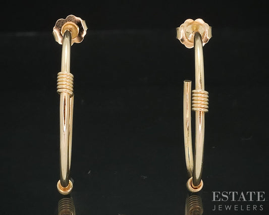 14k Yellow Gold 2mm Smooth Hoop Ladies Earrings 2.4g i18228b