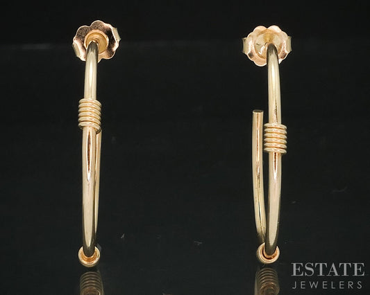 14k Yellow Gold 2mm Smooth Hoop Ladies Earrings 2.4g i18228b