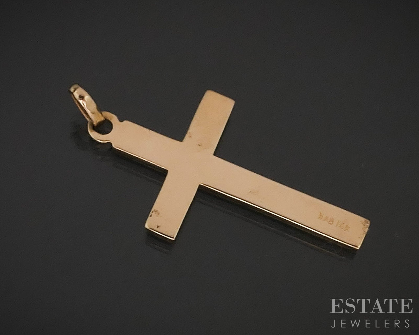Vintage 14k Yellow Gold Engraved Cross Charm Pendant 1.4g i18212b