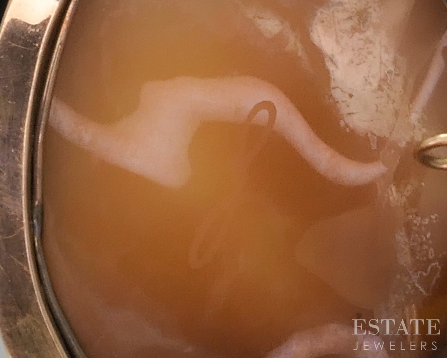 Antique Victorian 10k Yellow Gold Signed Cupid Cameo Pin Pendant 16g i18279