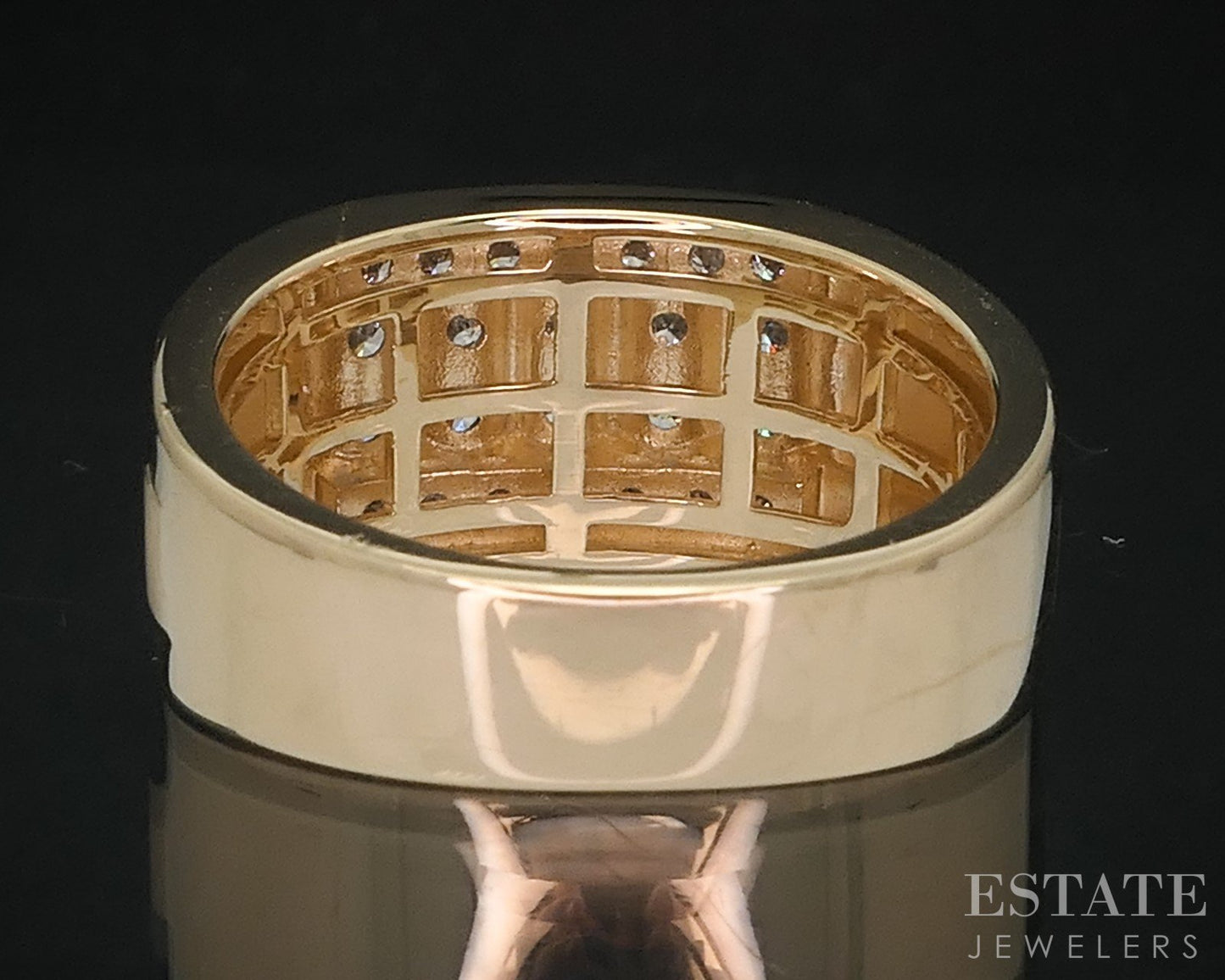 Vintage 10k Yellow Gold Natural .58ctw Diamond Mens Band Ring 7.6g i18298