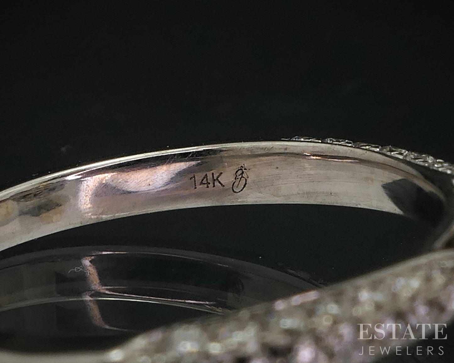 14k White Gold Round Natural 1.03ctw Diamond Halo Engagement Ring 3.5g i18289