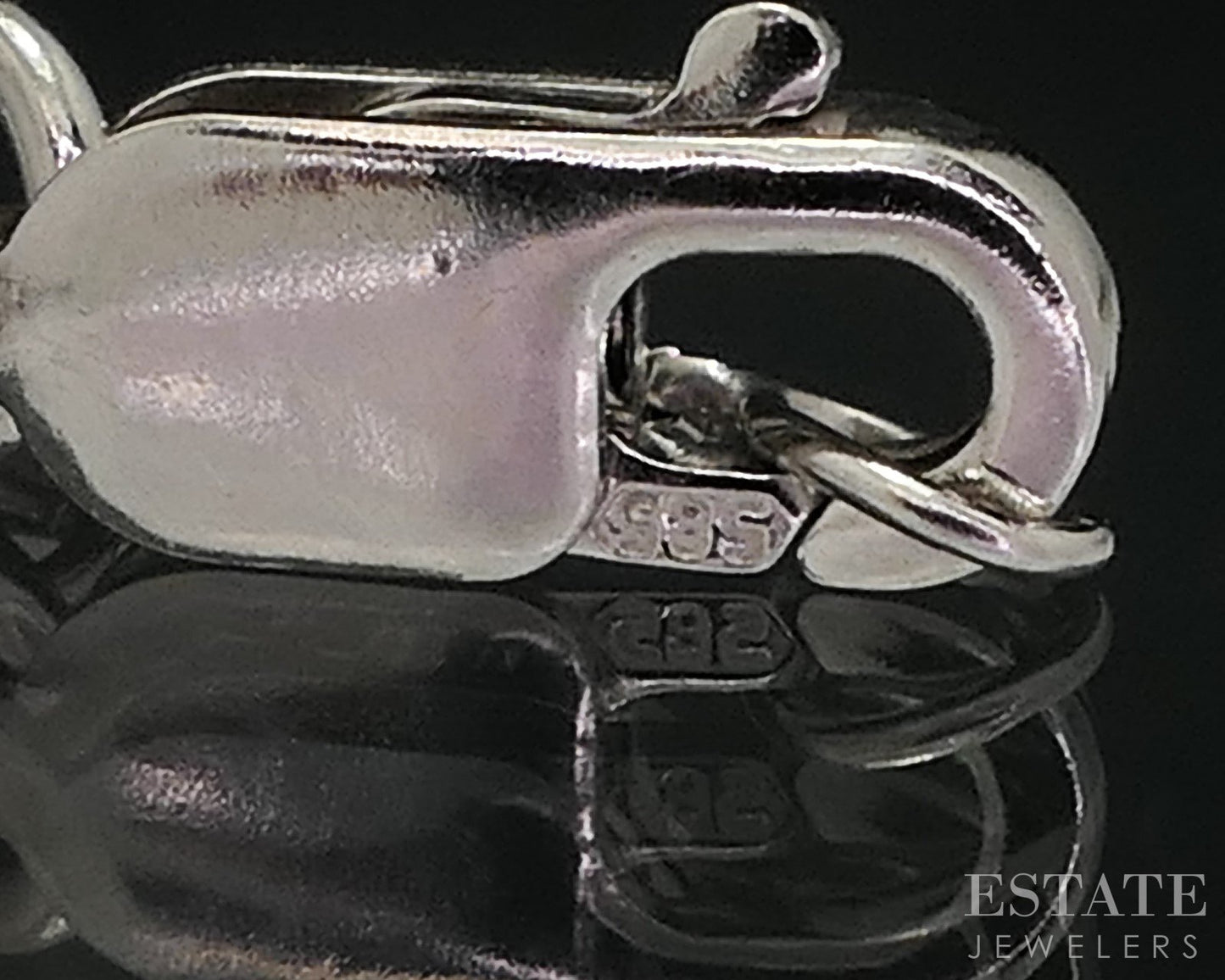 14k White Gold Natural .40ctw Diamond Heart Outline Necklace 2.7g 18"L i18286