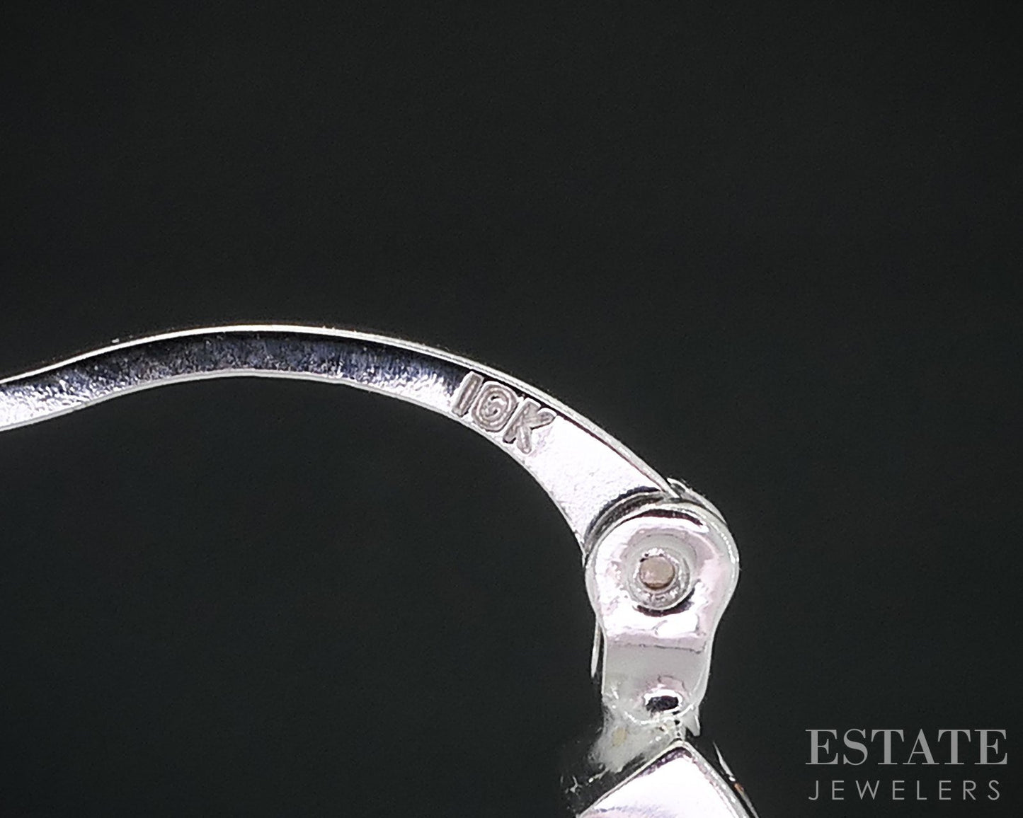 10k White Gold Round Natural .33ctw Diamond Hoop Earrings 4.2g i18332b