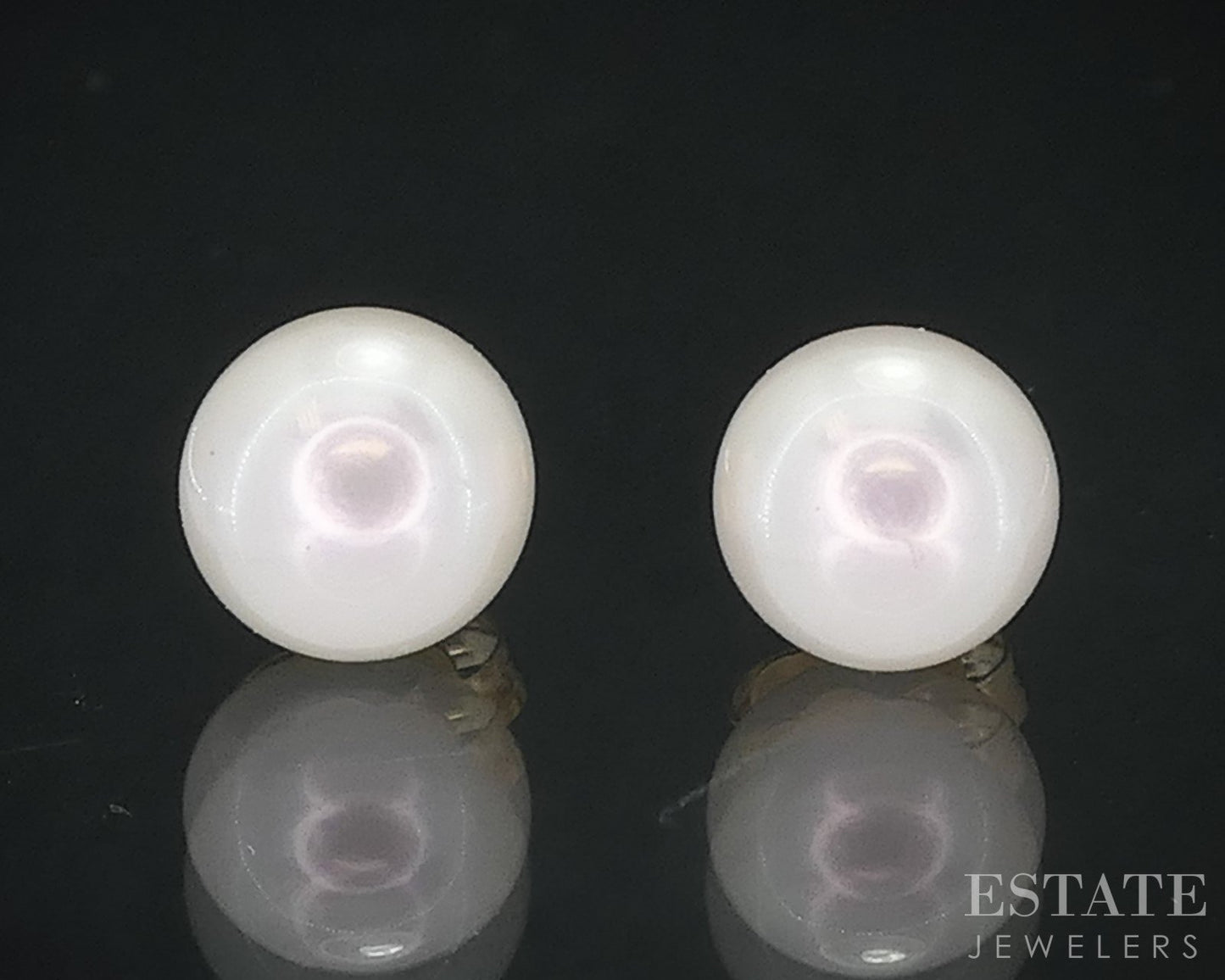 14k Yellow Gold 6.1mm Cultured Pearl Stud Ladies Earrings i18355b