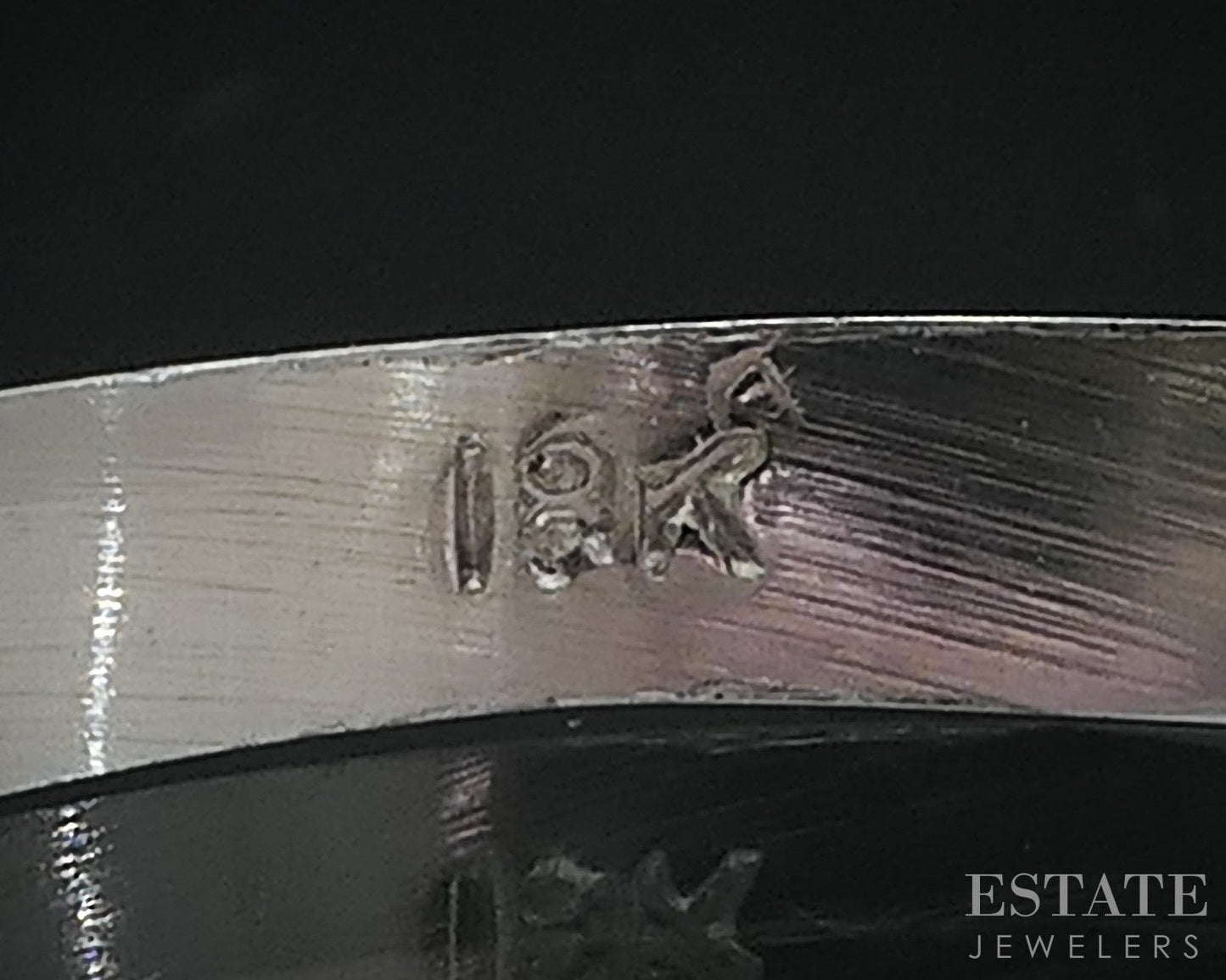 Antique 18k White Gold 2mm Engraved Ladies Wedding Band 1.7g i18351b
