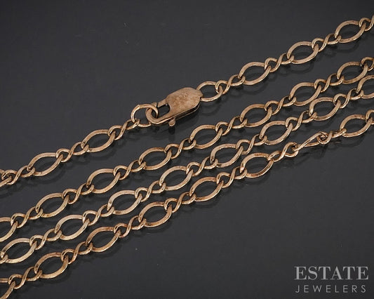 10k Rose Gold 2.8mm Figaro Chain Ladies Necklace 3.8g 18"L i18347b